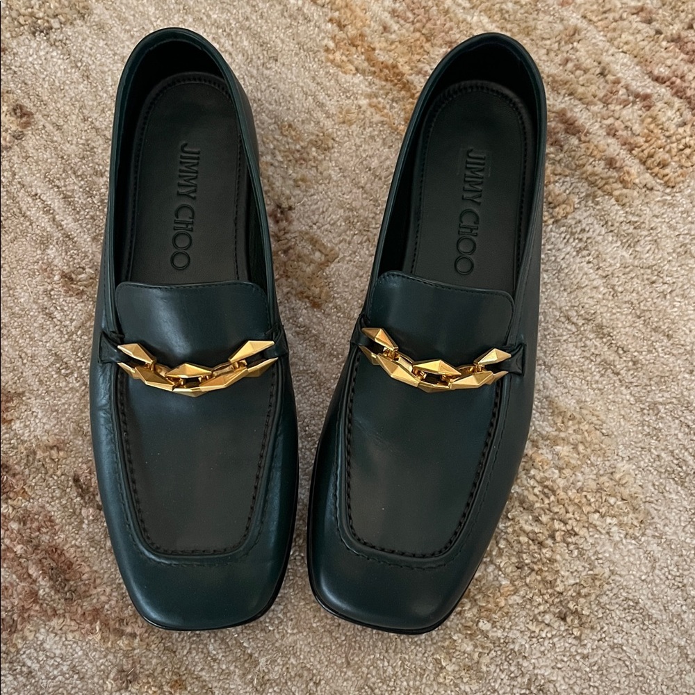 Jimmy Choo Loafers Dark Green 37.5